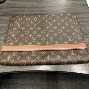 Louis Vuitton Monogram Laptop Bag in Brown and Gold